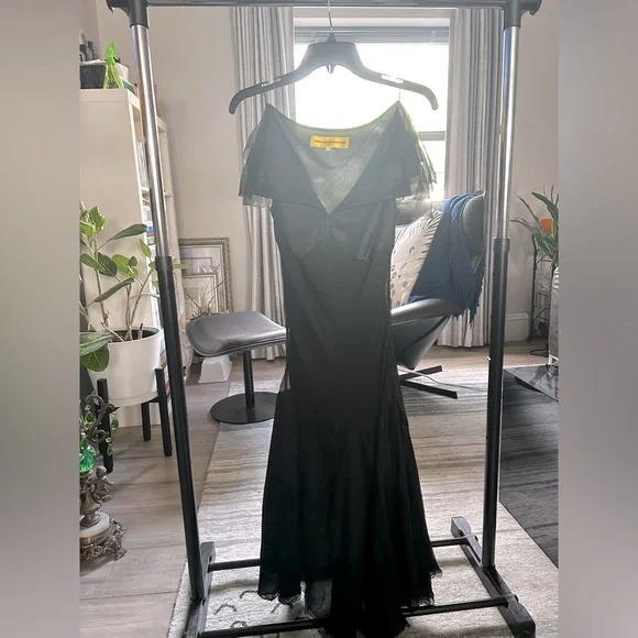 catherine malandrino black silk dress NWT Catherine Malandrino Black Silk Elbow Sleeve Micha Dress Womens Medium